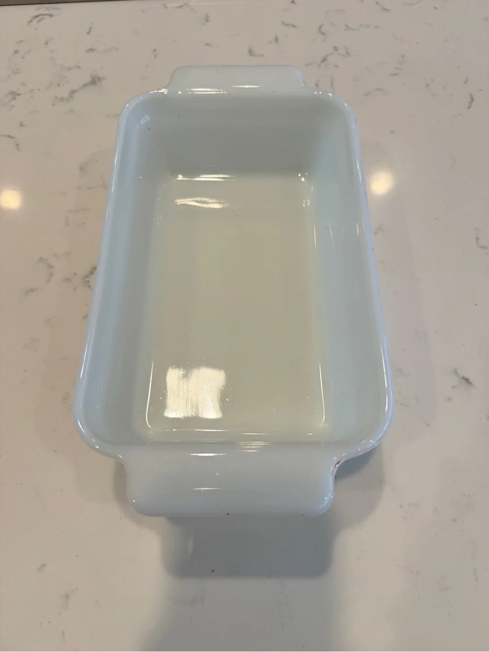 Vintage Fire-King 1409 White Milk Glass Loaf Pan 1 Qt Anchor Hocking Oven Ware U